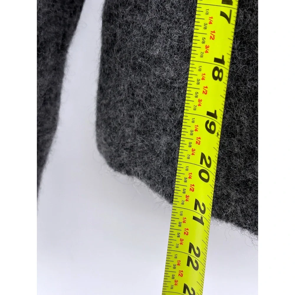 J. Crew Cardigan Sweater Double Breasted Alpaca Wool Gray Women XXS Oversized